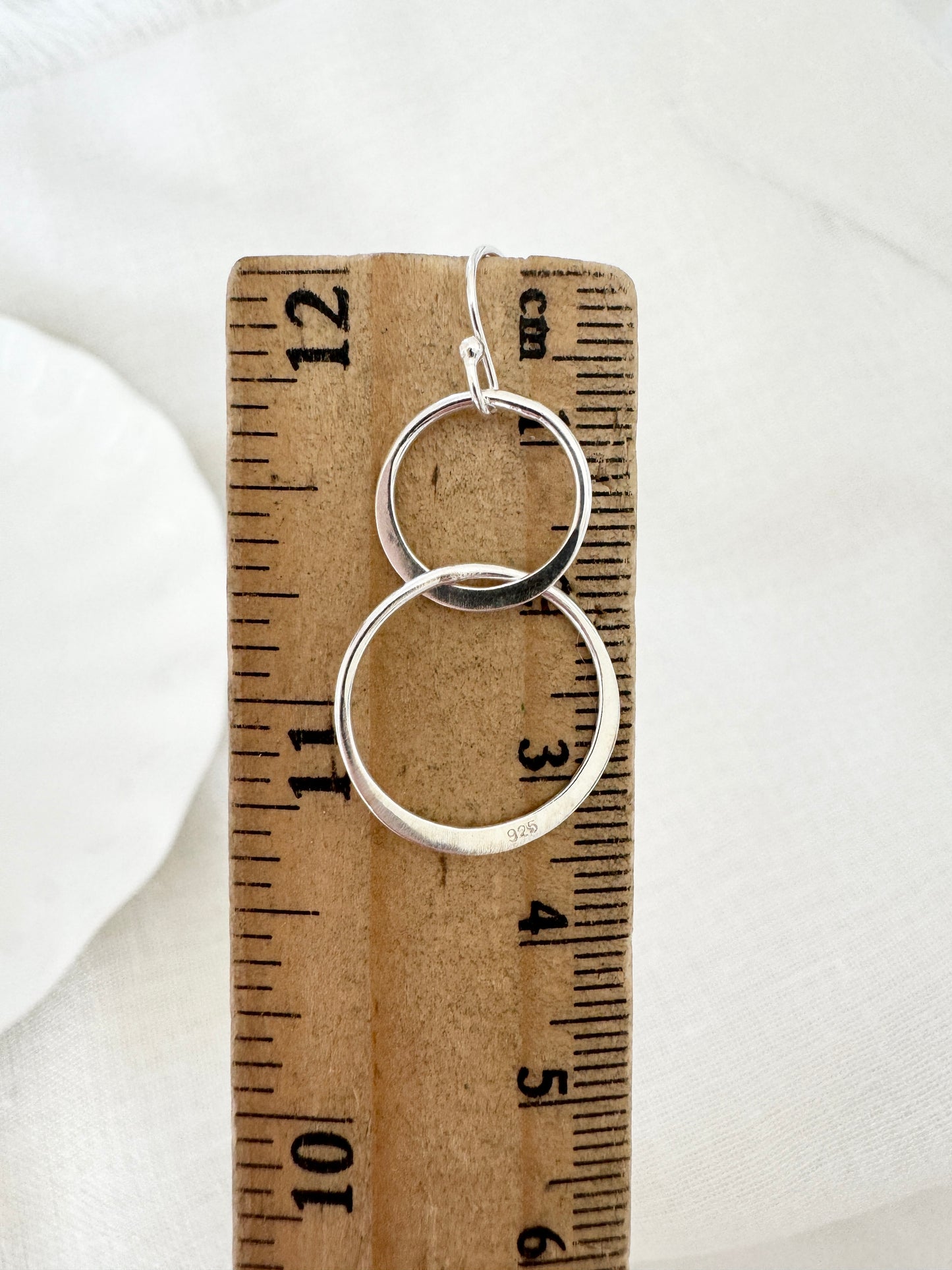 Silver Circle Earrings for Daughter