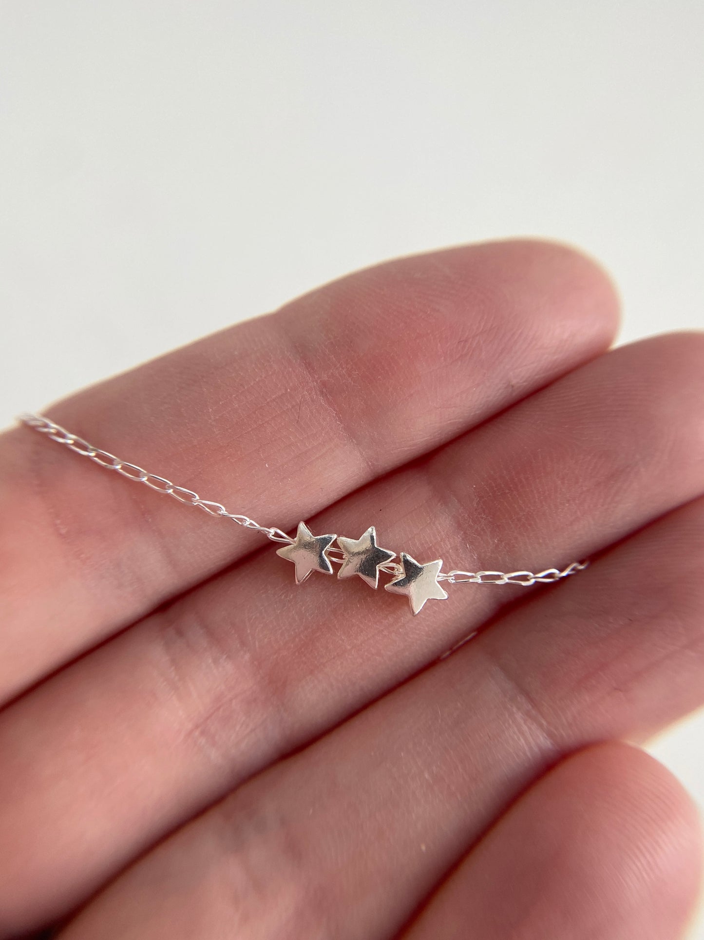 30th Birthday Sterling Silver Tiny Star Necklace for Three Decades