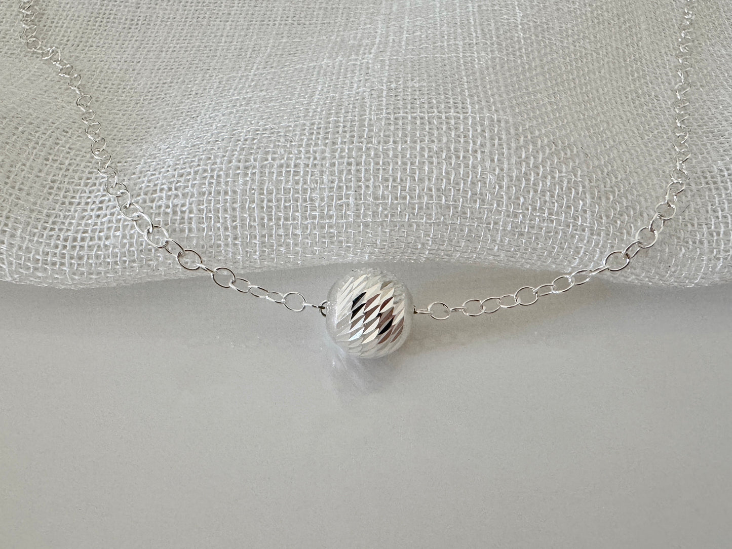 Sterling Silver Decorative Bead Pendant Necklace