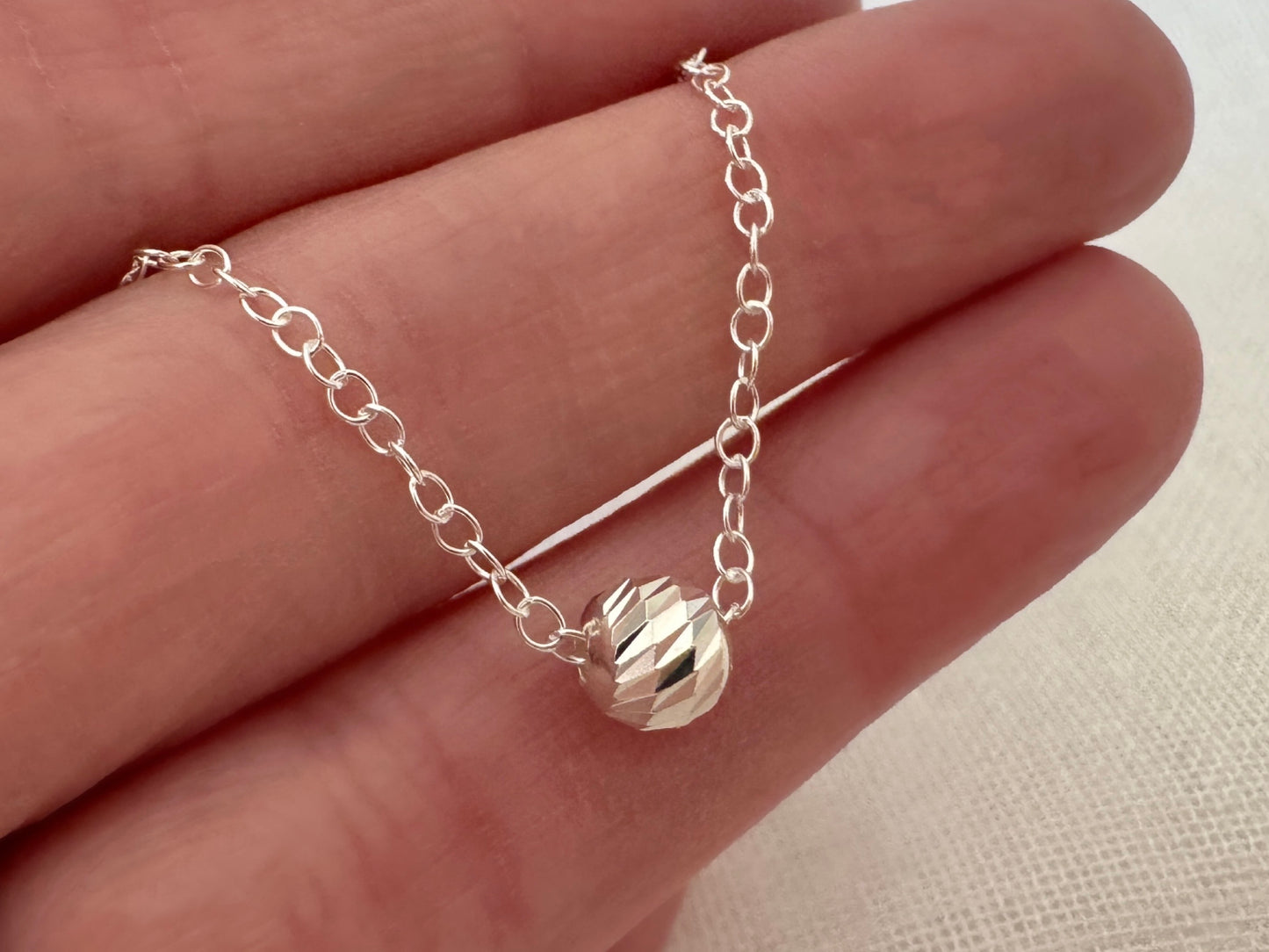 Sterling Silver Decorative Bead Pendant Necklace