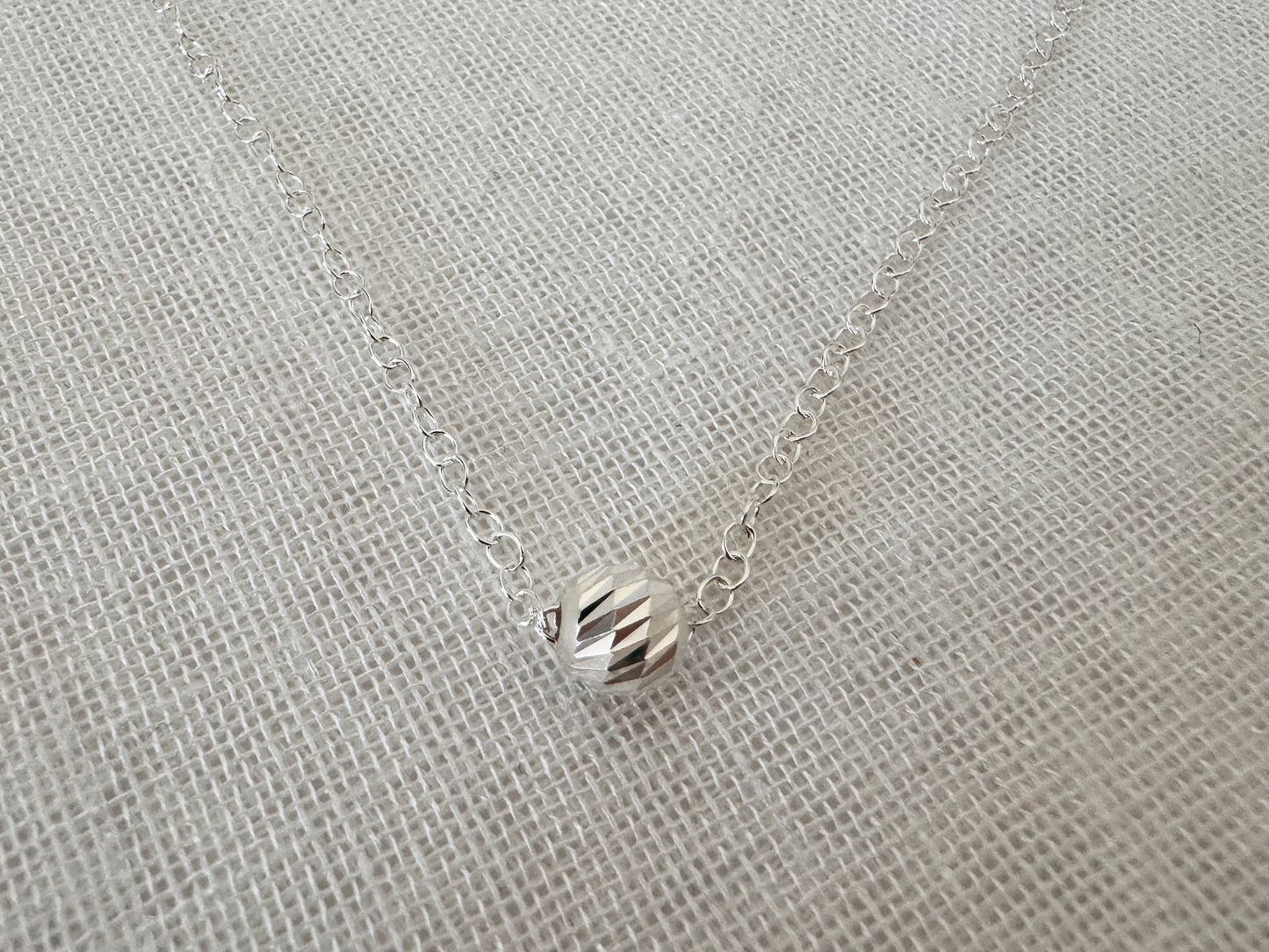 Sterling Silver Decorative Bead Pendant Necklace