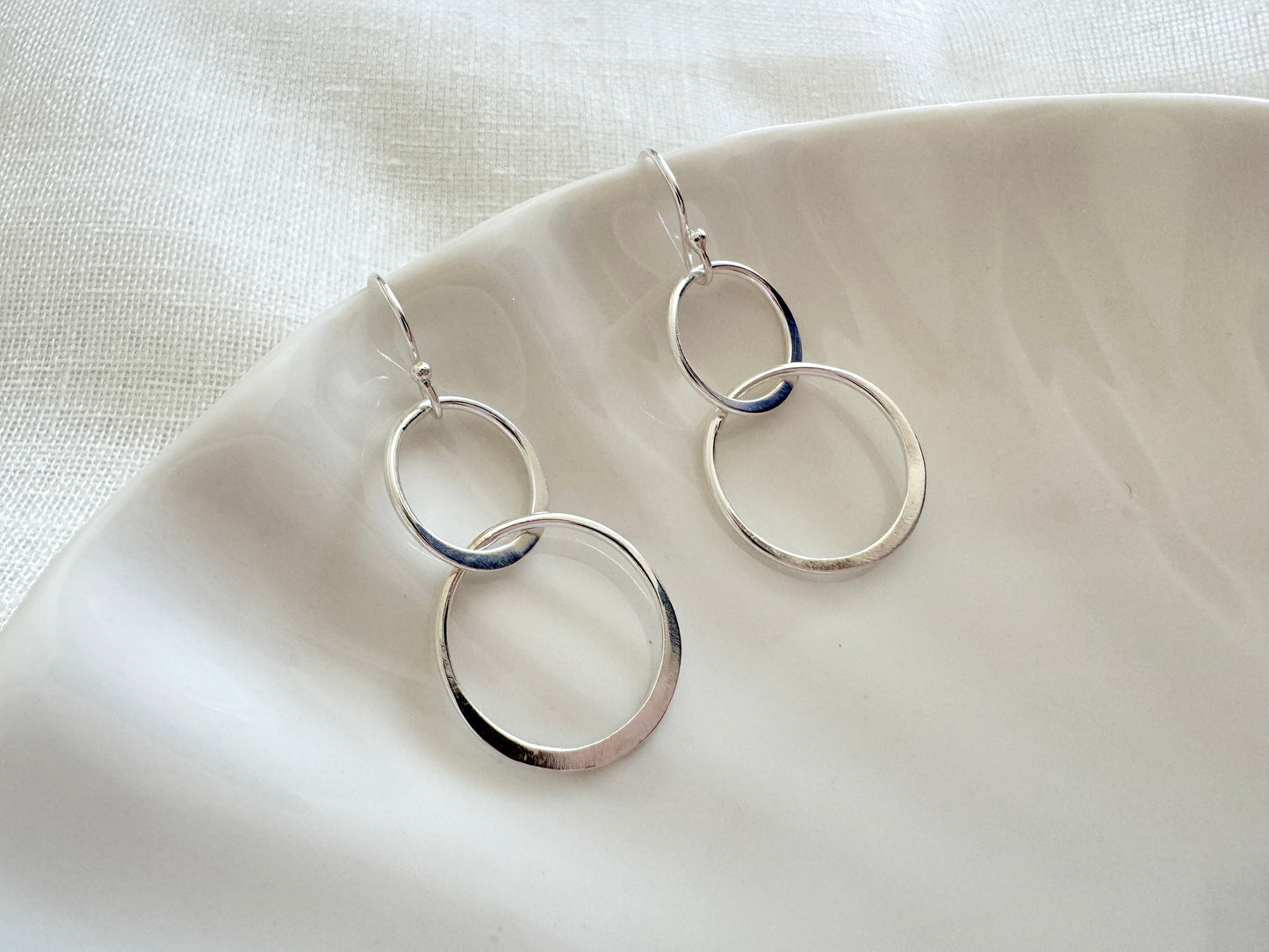 Silver Circle Earrings for Daughter