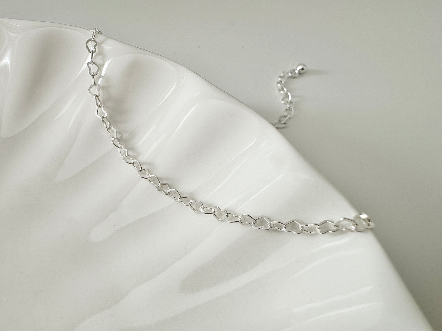 Delicate Sterling Silver Heart Bracelet