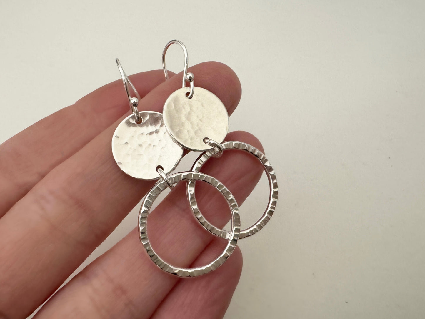 Sterling Silver Circle & Disc Earrings