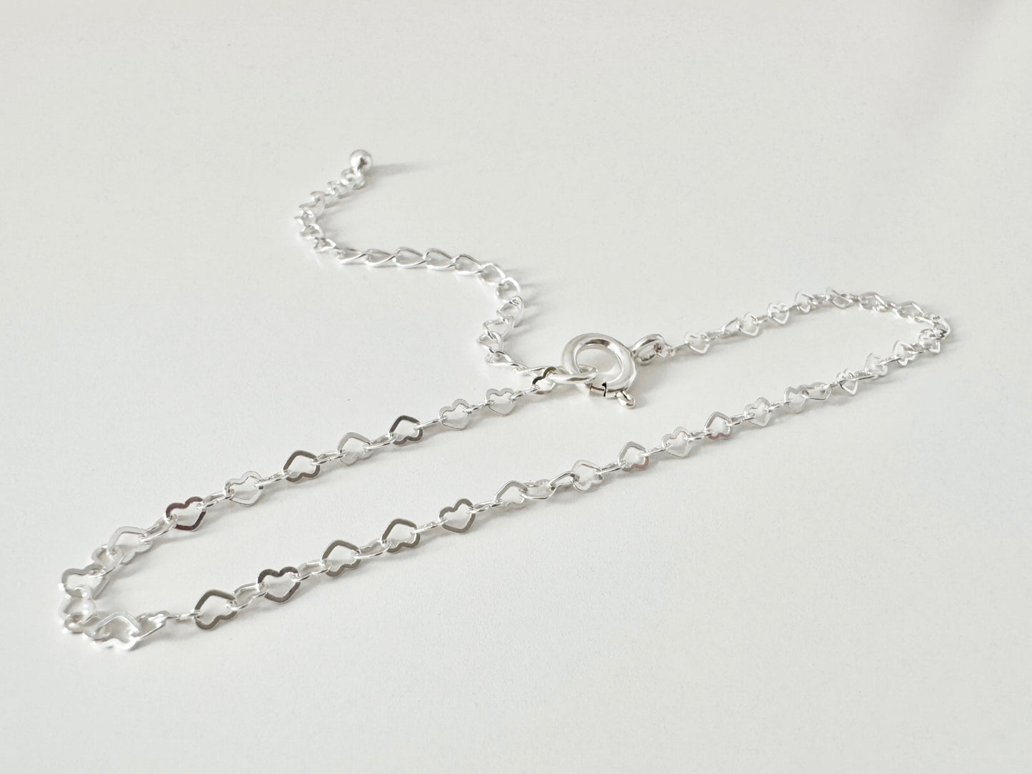 Delicate Sterling Silver Heart Bracelet