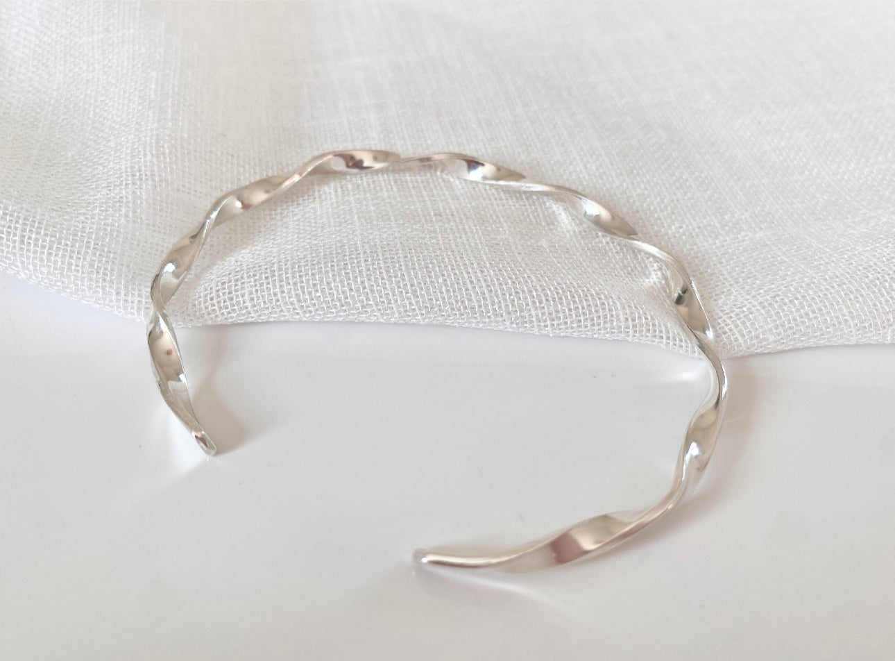 Sterling Silver Wave Cuff Bracelet