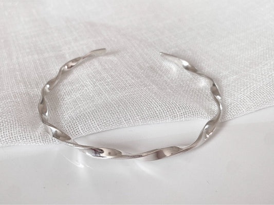 Sterling Silver Wave Cuff Bracelet