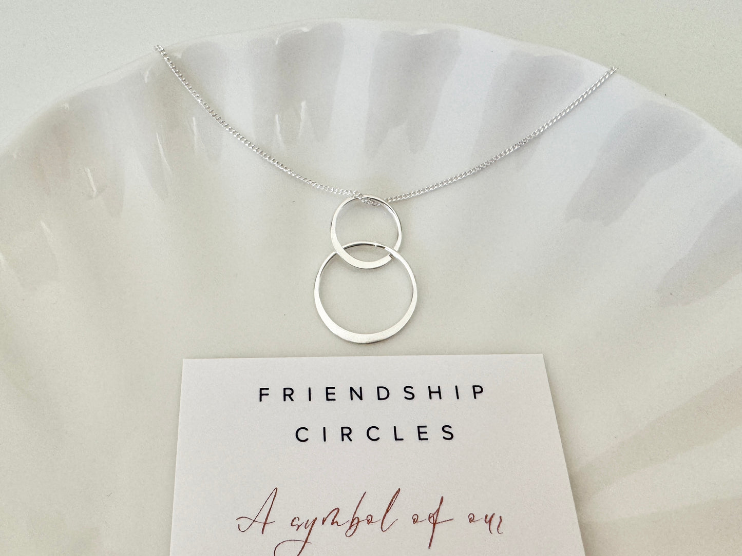 Silver Circle Pendant Necklace for Friend