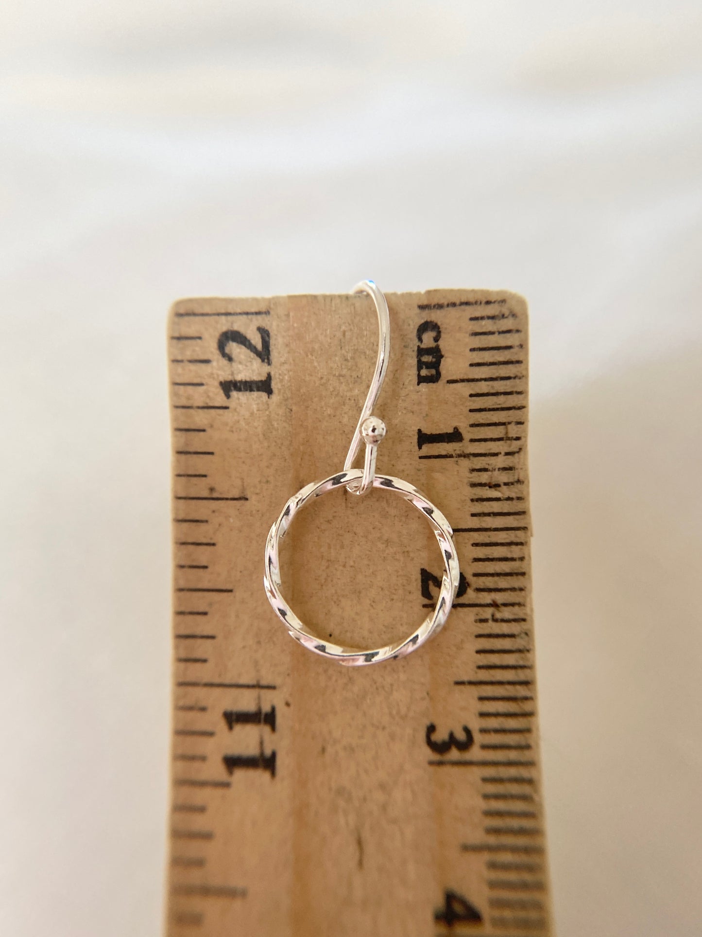 Silver Circle Earrings for Grandmother