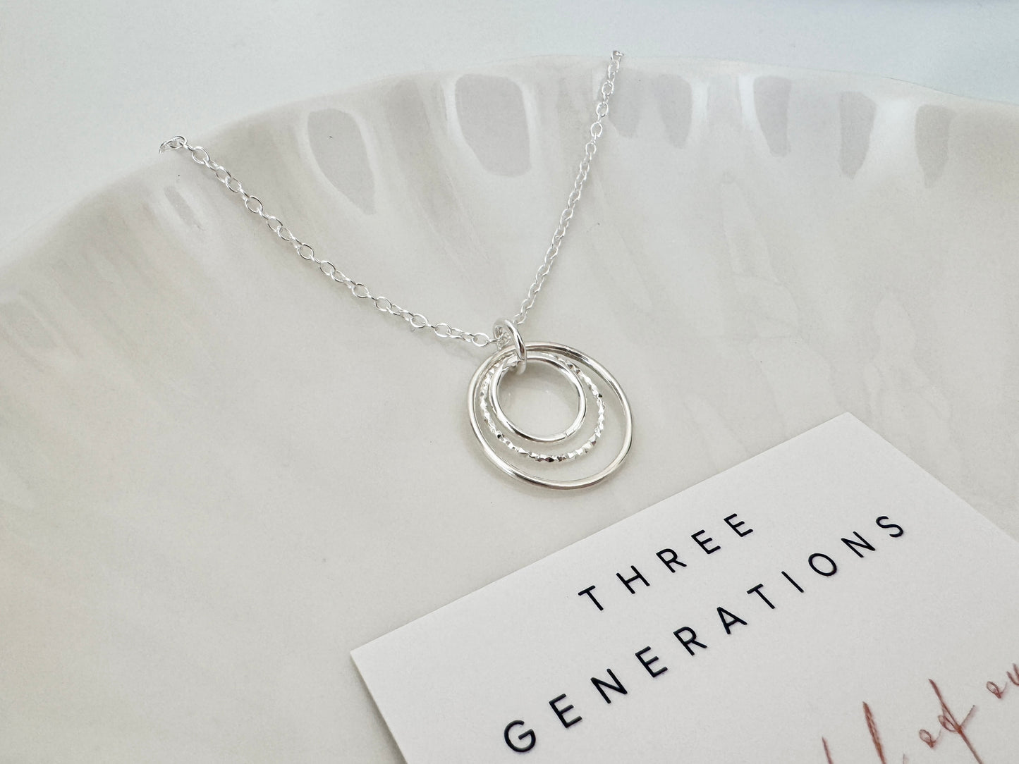 Sterling Silver Necklace for Three Generations