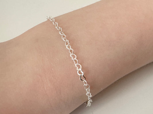 Delicate Sterling Silver Heart Bracelet