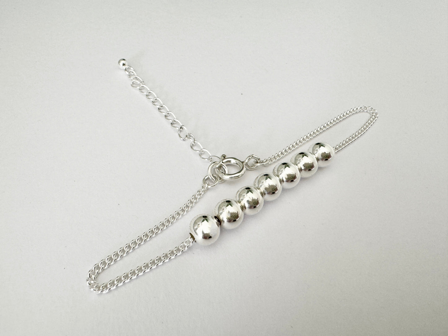 Sterling Silver Bead Bracelet for 70th Birthday