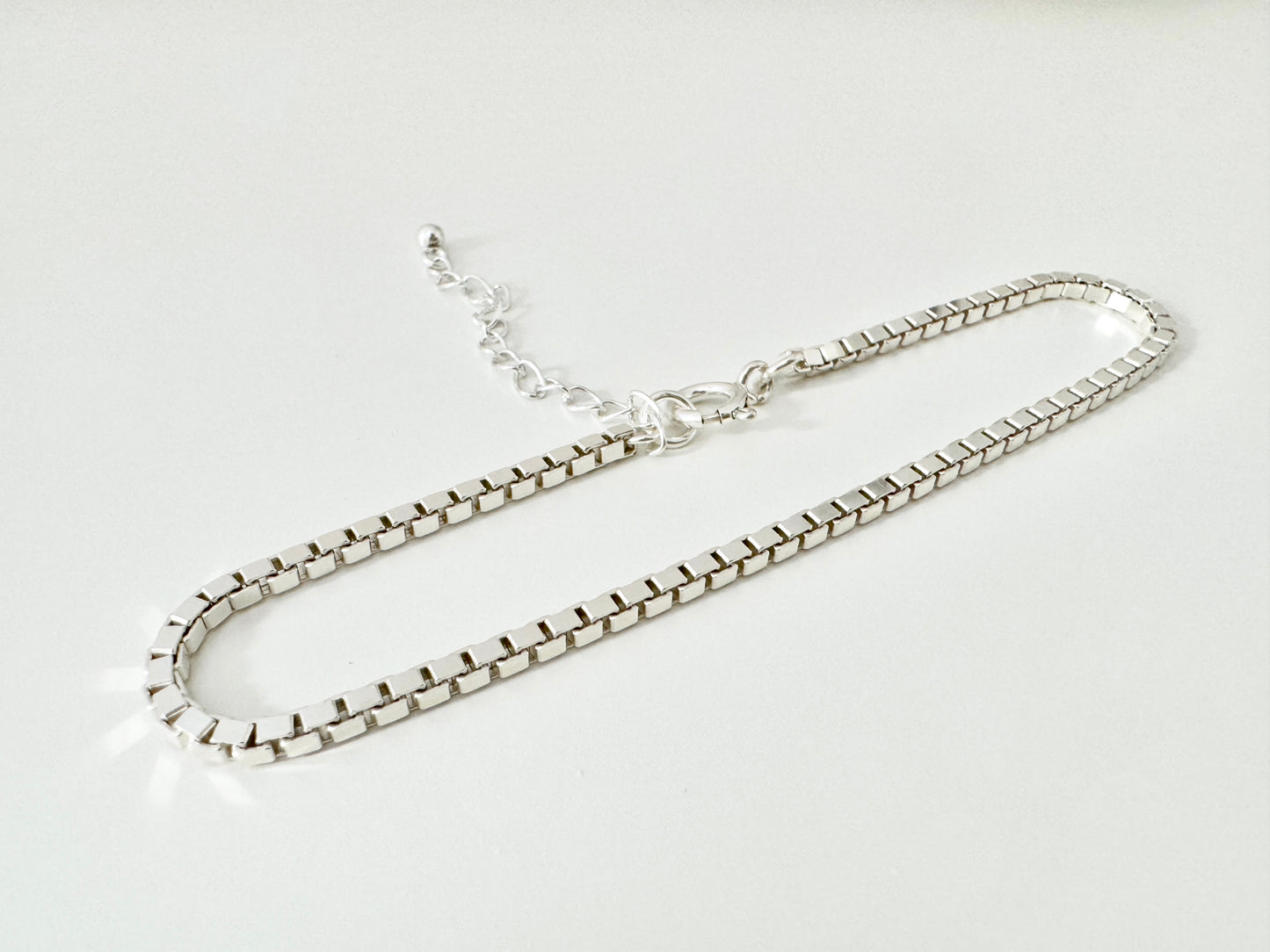 Sterling Silver Box Chain Bracelet