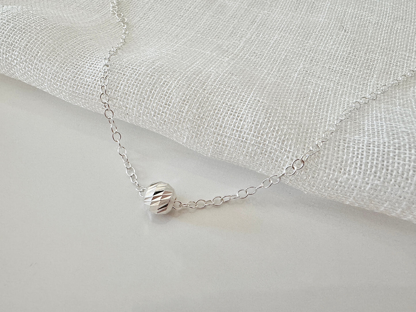 Sterling Silver Decorative Bead Pendant Necklace