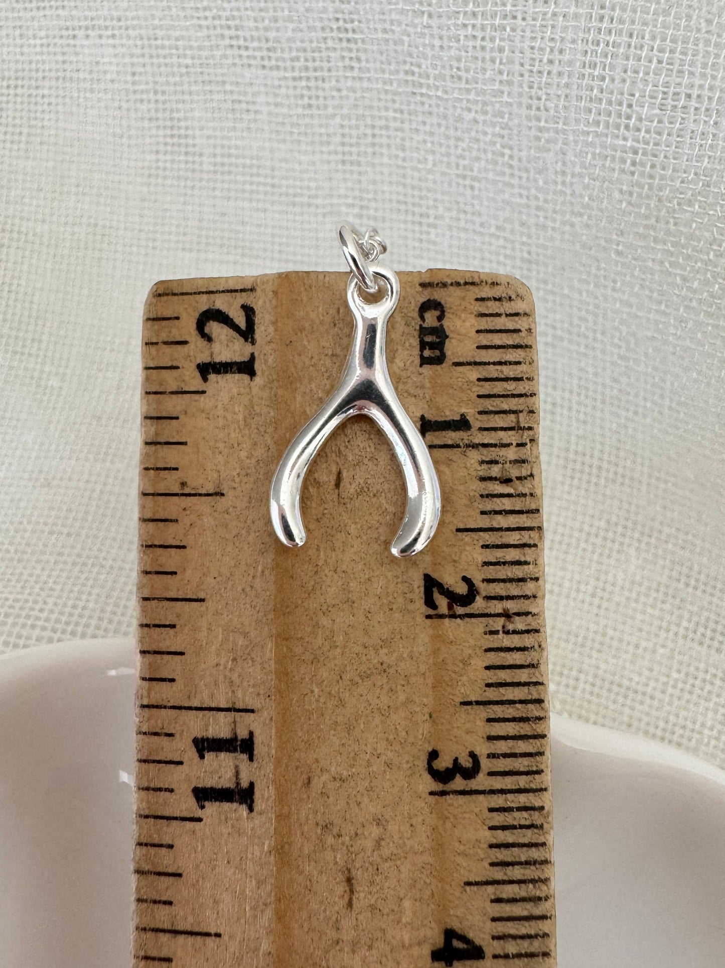 Silver Retirement Necklace, Sterling Silver Wishbone Pendant