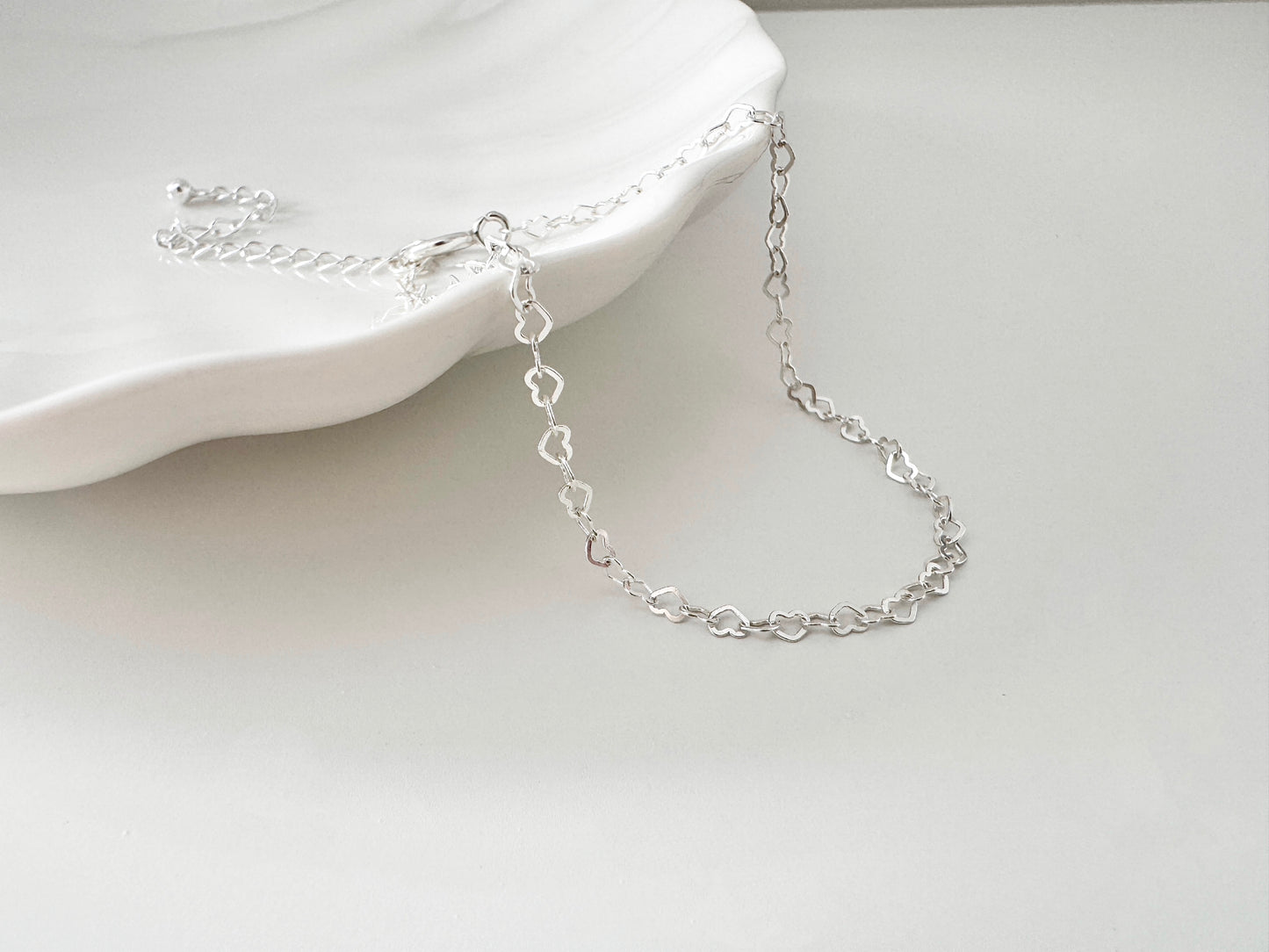 Delicate Sterling Silver Heart Bracelet