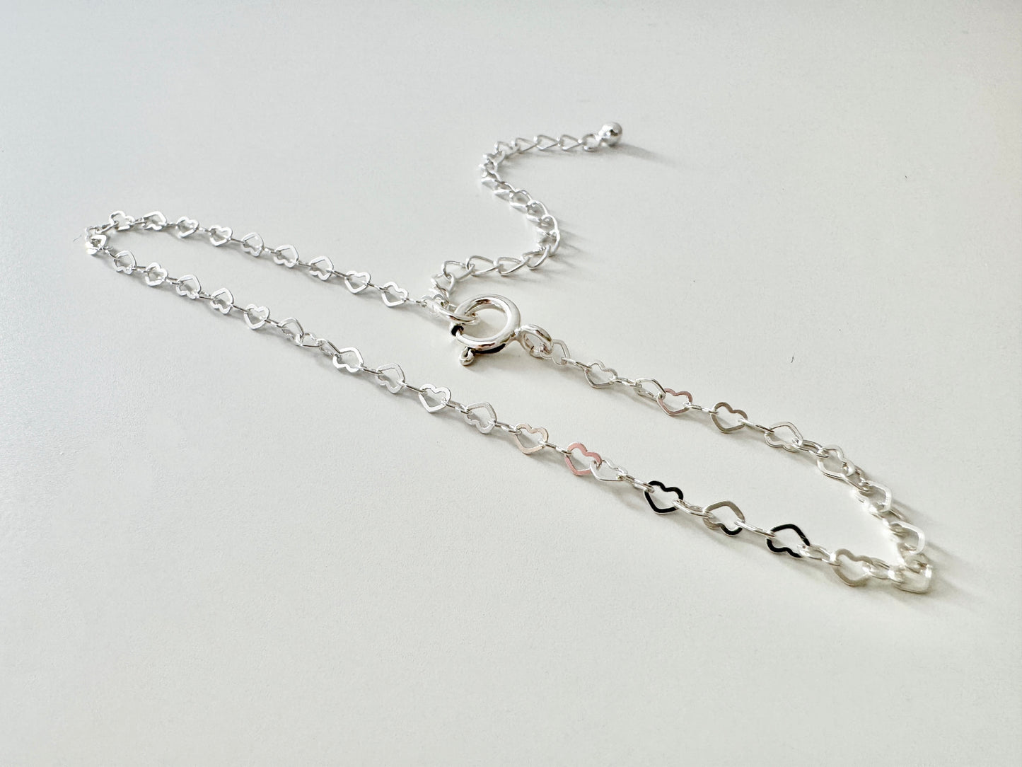 Delicate Sterling Silver Heart Bracelet