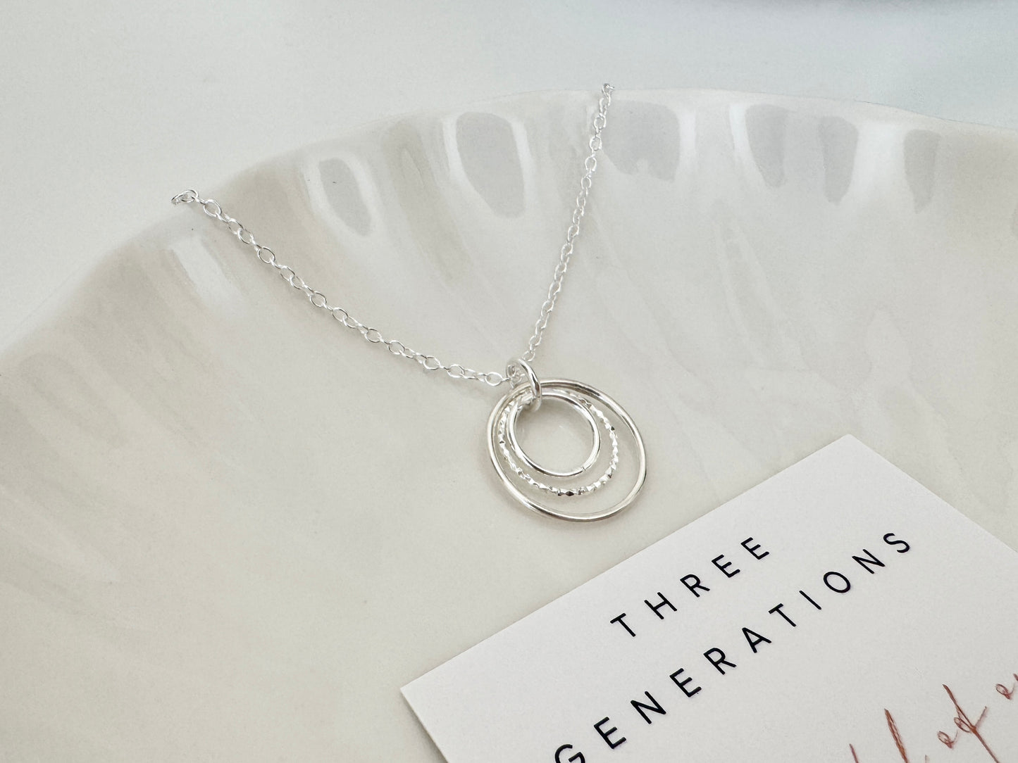 Sterling Silver Necklace for Three Generations