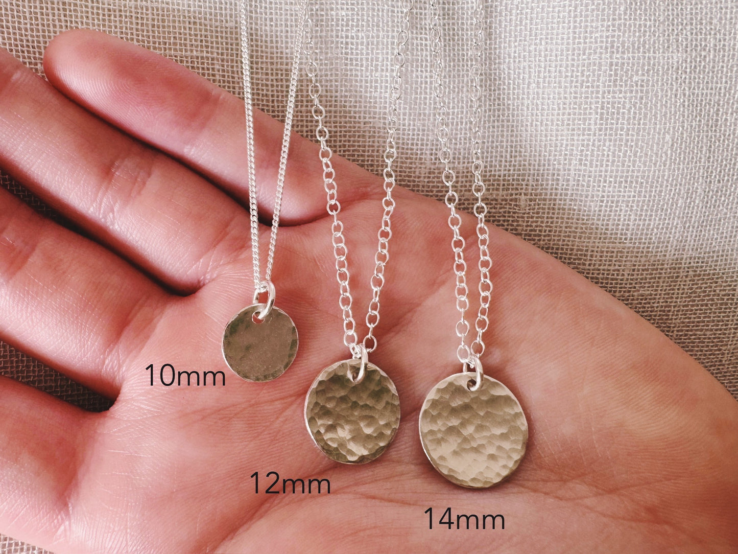 Sterling Silver Disc Pendant Necklace