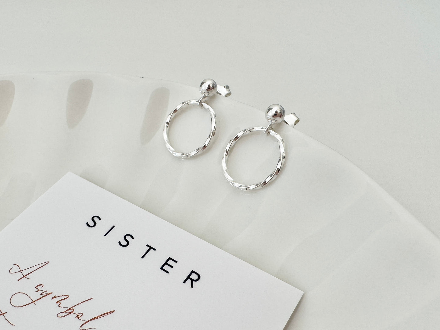 Silver Hoop Earrings for Sister