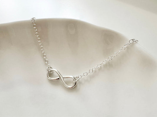 Silver infinity necklace