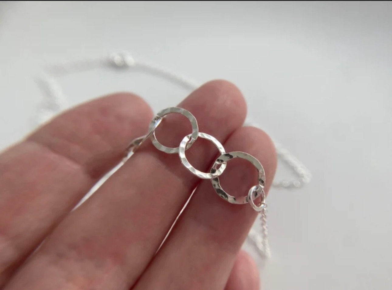 100th Birthday Sterling Silver Interlinked Necklace