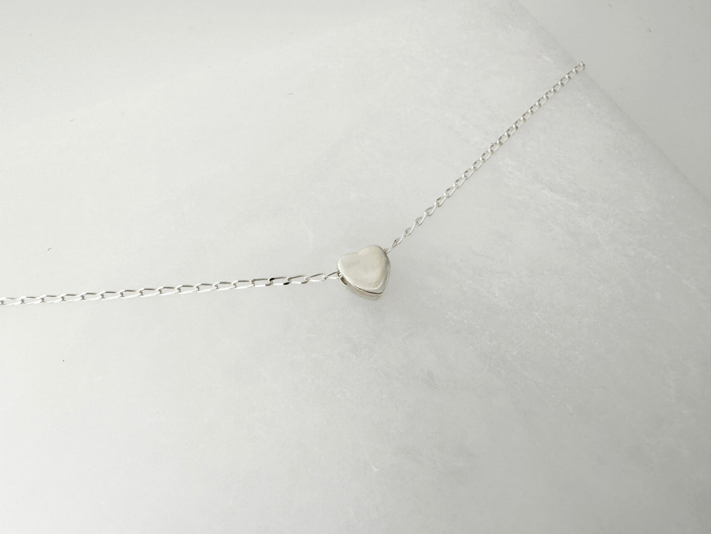 Sterling Silver Heart Bead Necklace