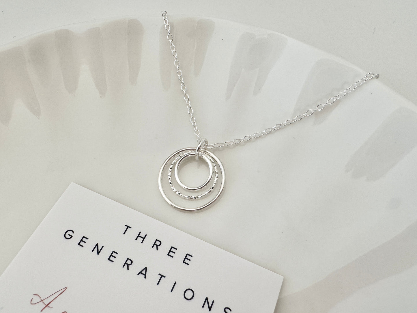 Sterling Silver Necklace for Three Generations