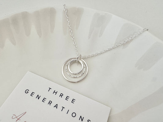 Sterling Silver Necklace for Three Generations