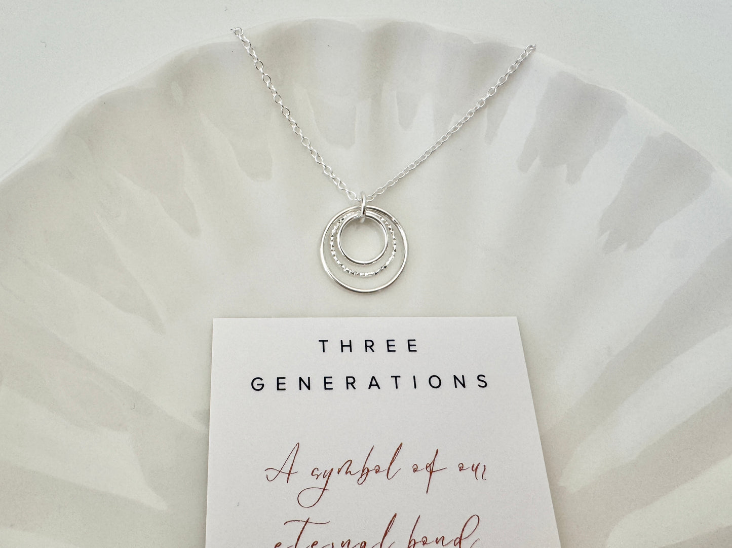 Sterling Silver Necklace for Three Generations