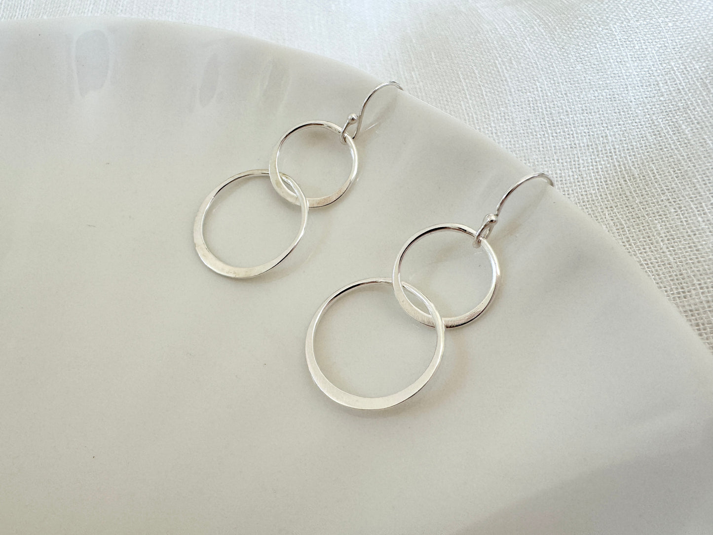 Silver Circle Earrings for Daughter