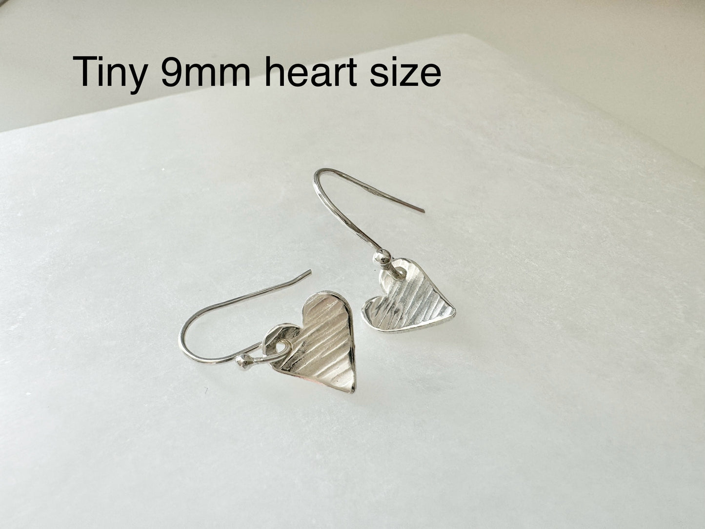 Sterling Silver Textured Curve Heart Earrings