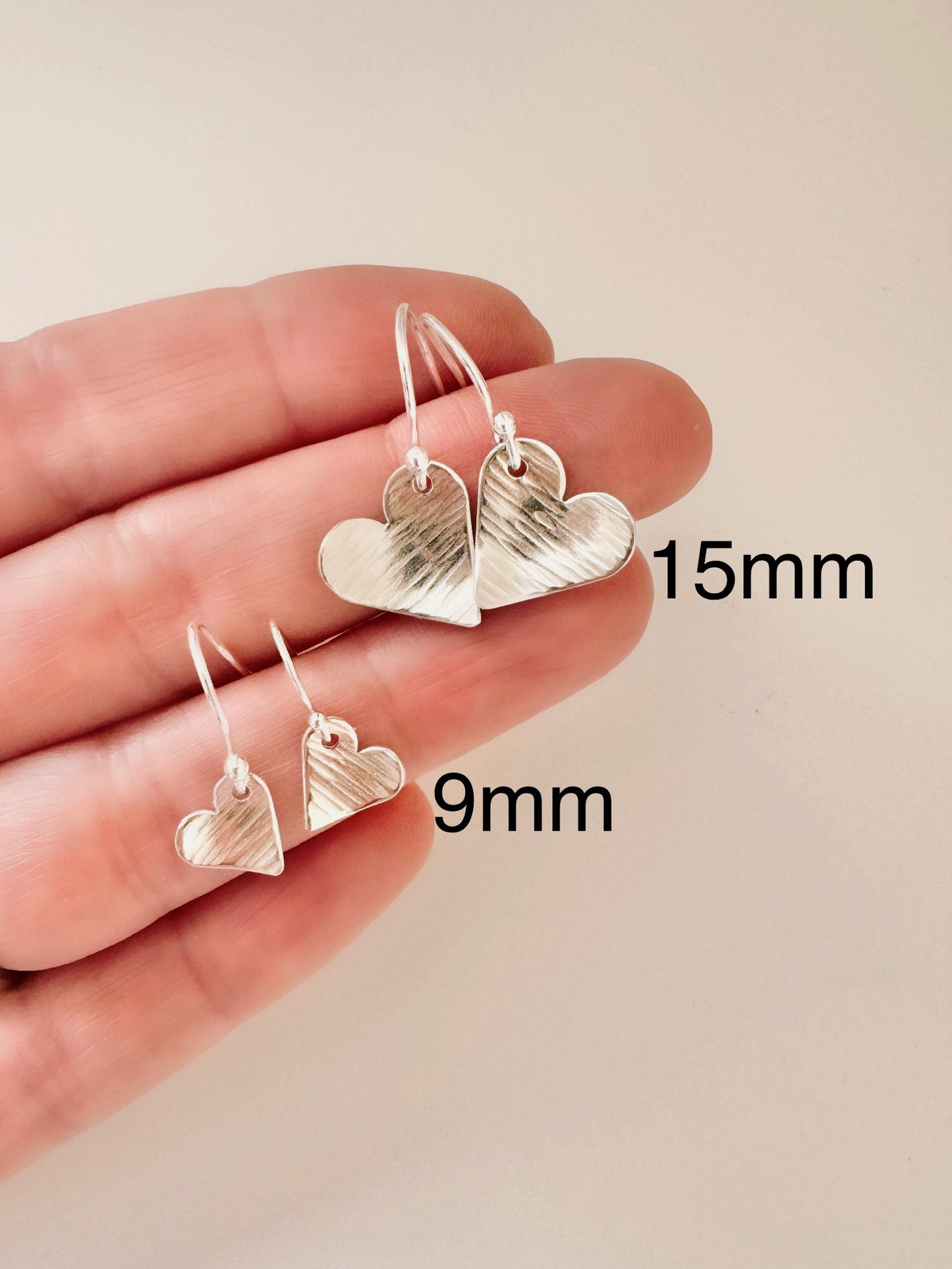 Sterling Silver Textured Curve Heart Earrings