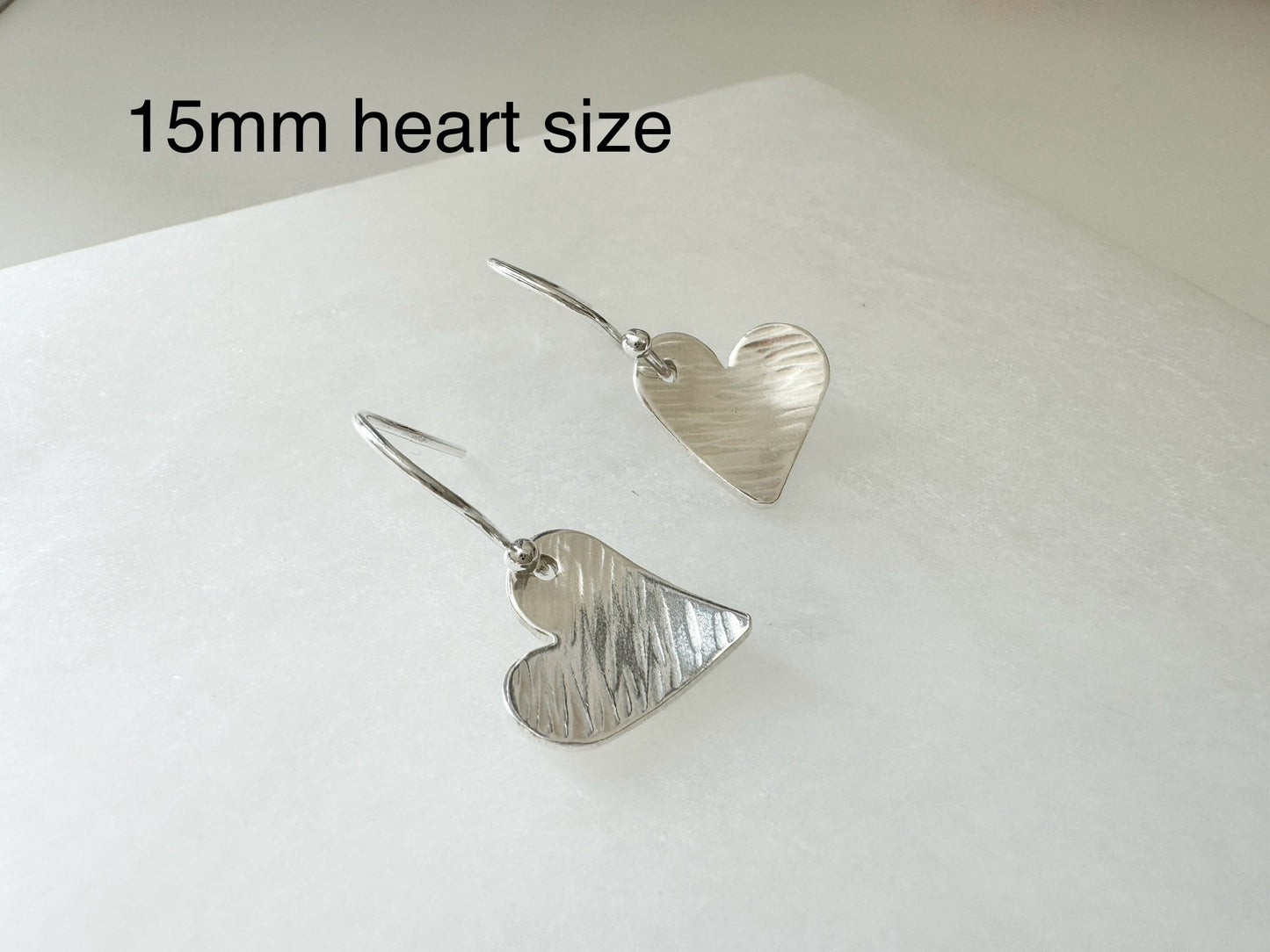 Sterling Silver Textured Curve Heart Earrings