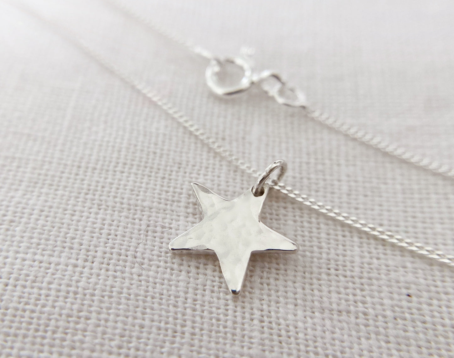 Sterling Silver Star Pendant Necklace (S)