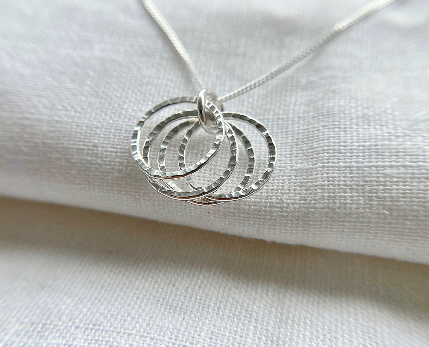 40th Birthday Sterling Silver Textured Necklace