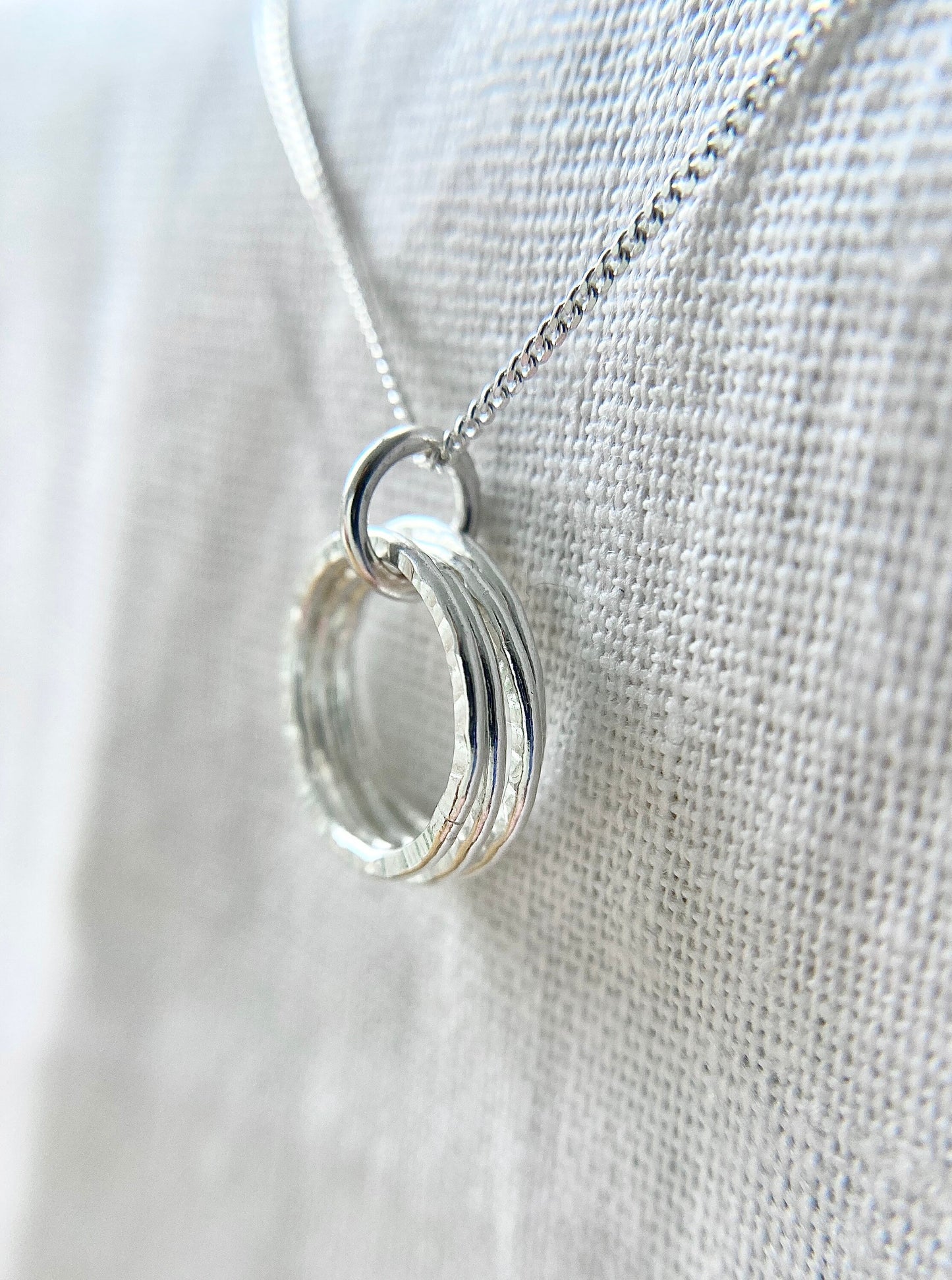 40th Birthday Sterling Silver Textured Necklace