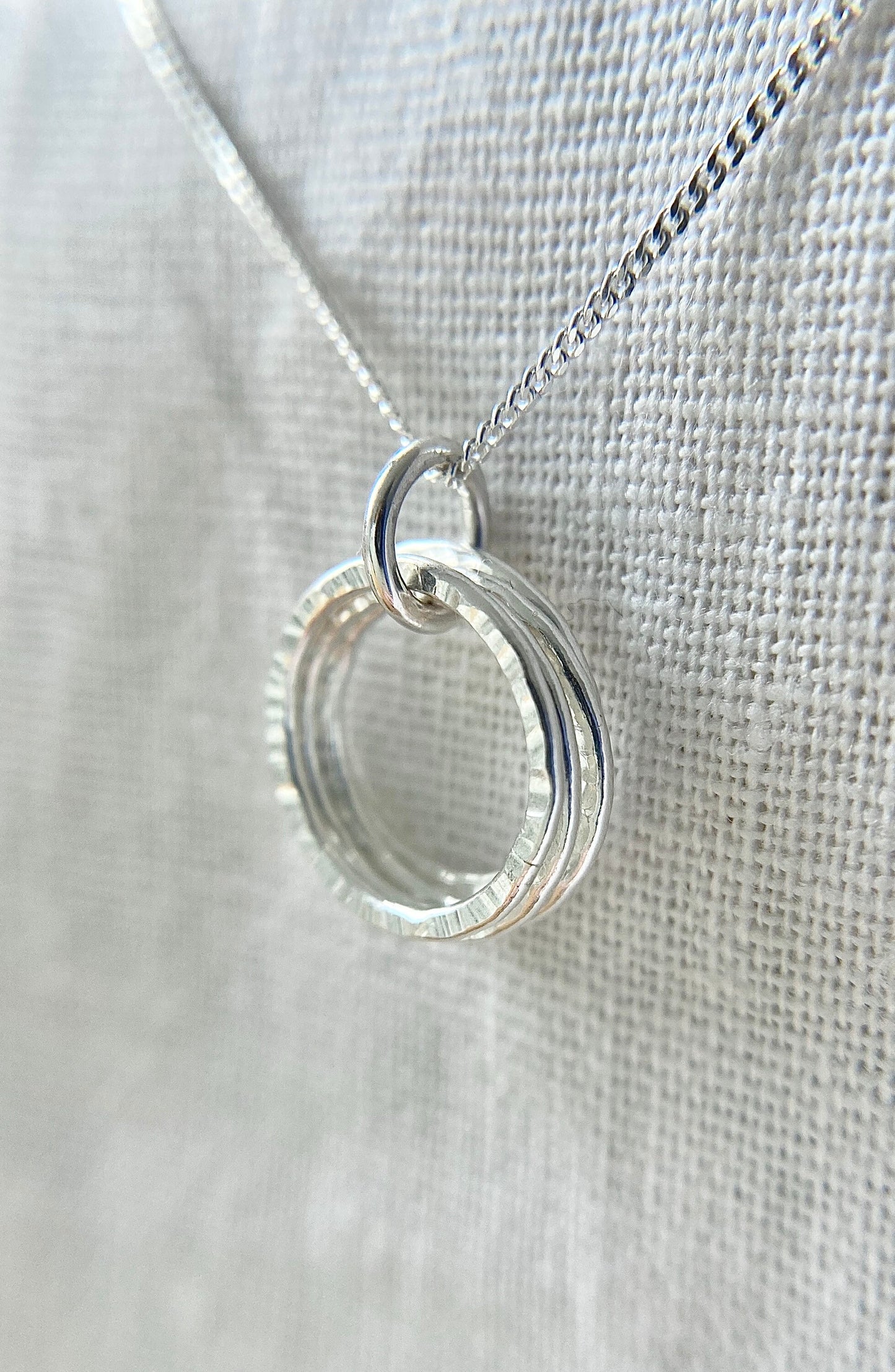 40th Birthday Sterling Silver Textured Necklace