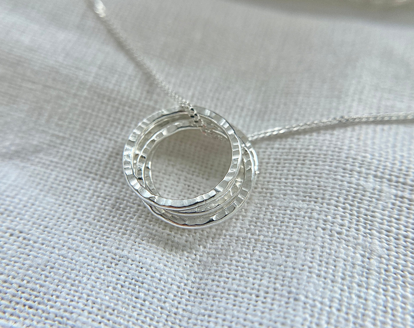 40th Birthday Sterling Silver Four Rings Necklace