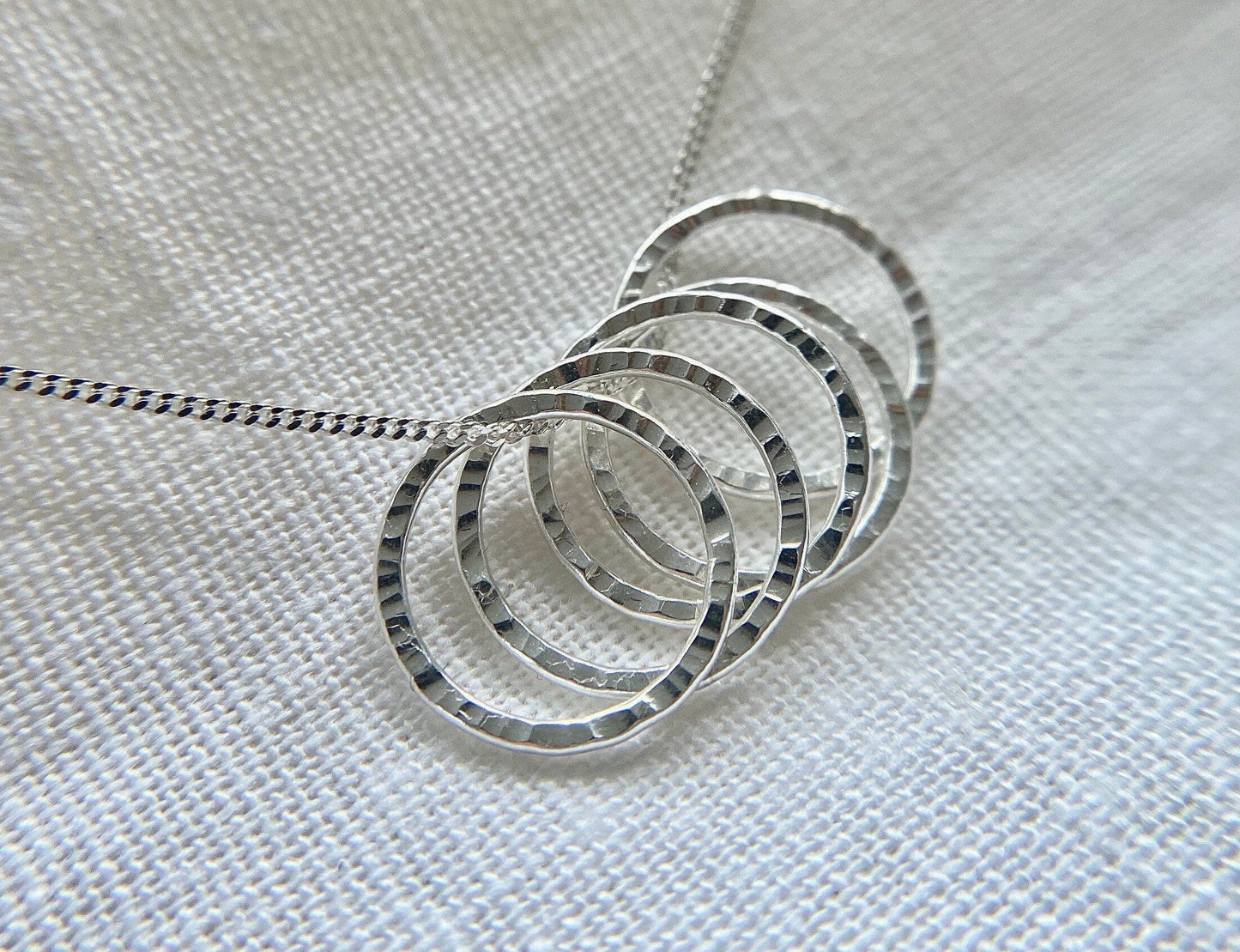 50th Birthday five ring necklace 