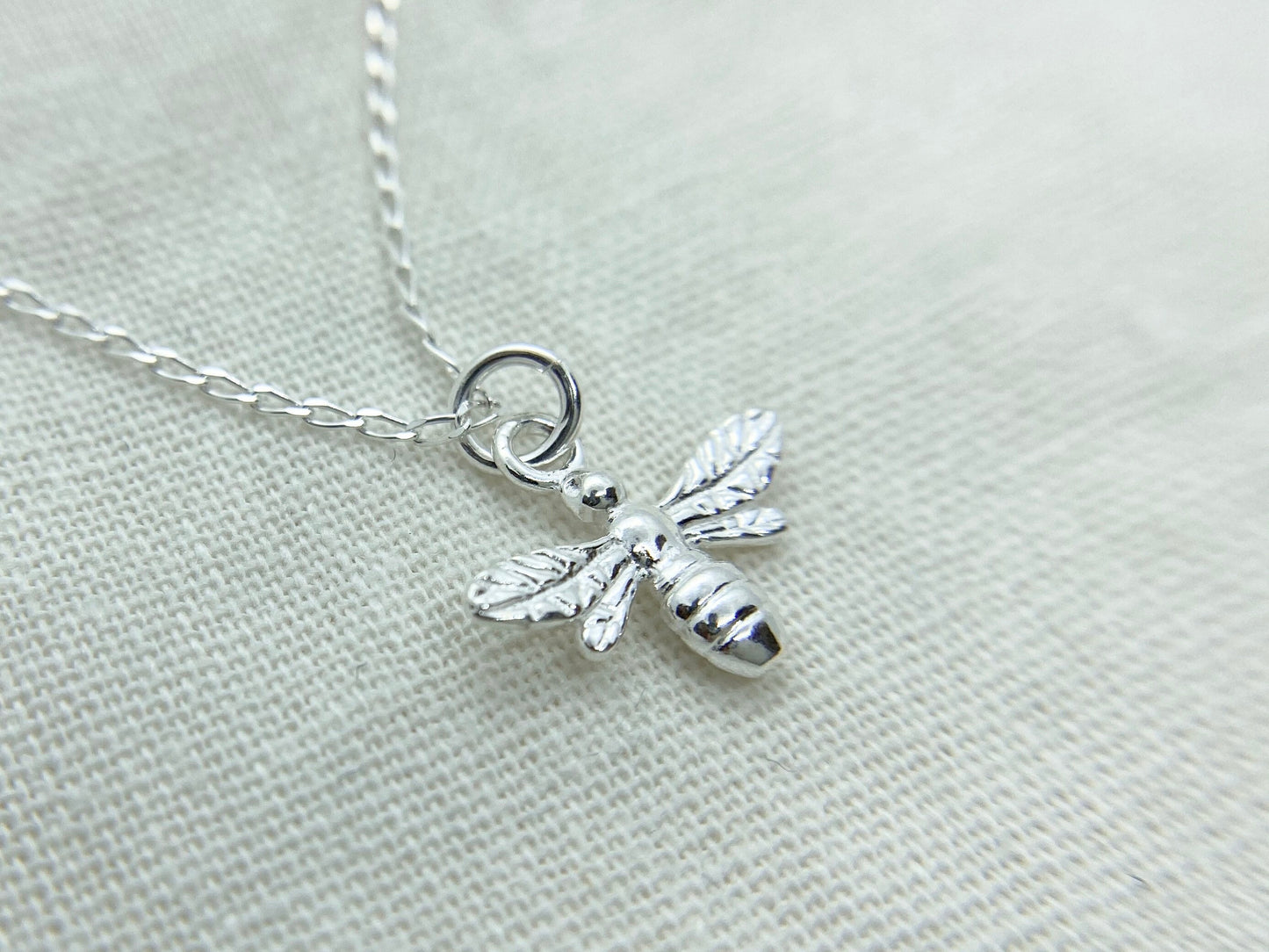 Sterling Silver Bee Pendant Necklace