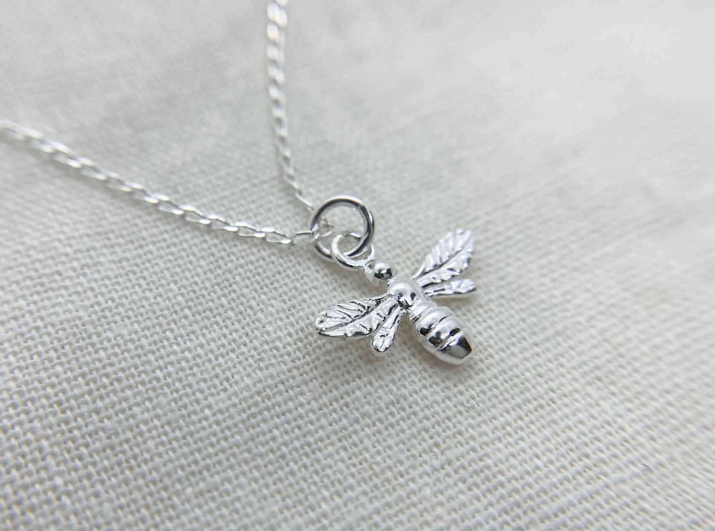 Sterling Silver Bee Pendant Necklace