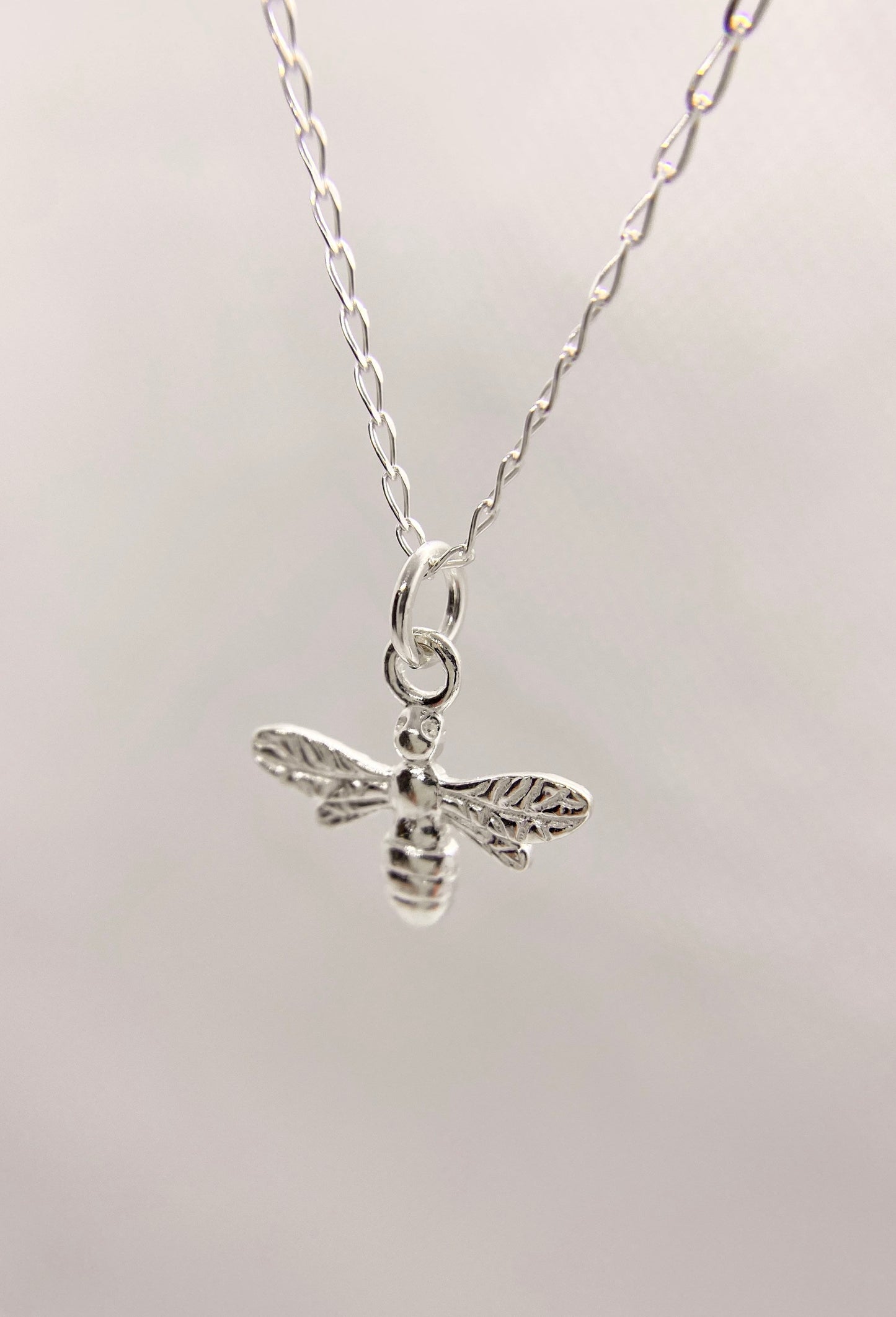 Sterling Silver Bee Pendant Necklace