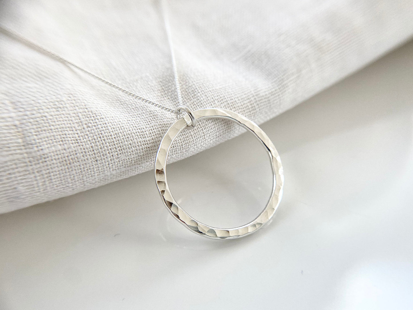 Simple Silver Circle Necklace