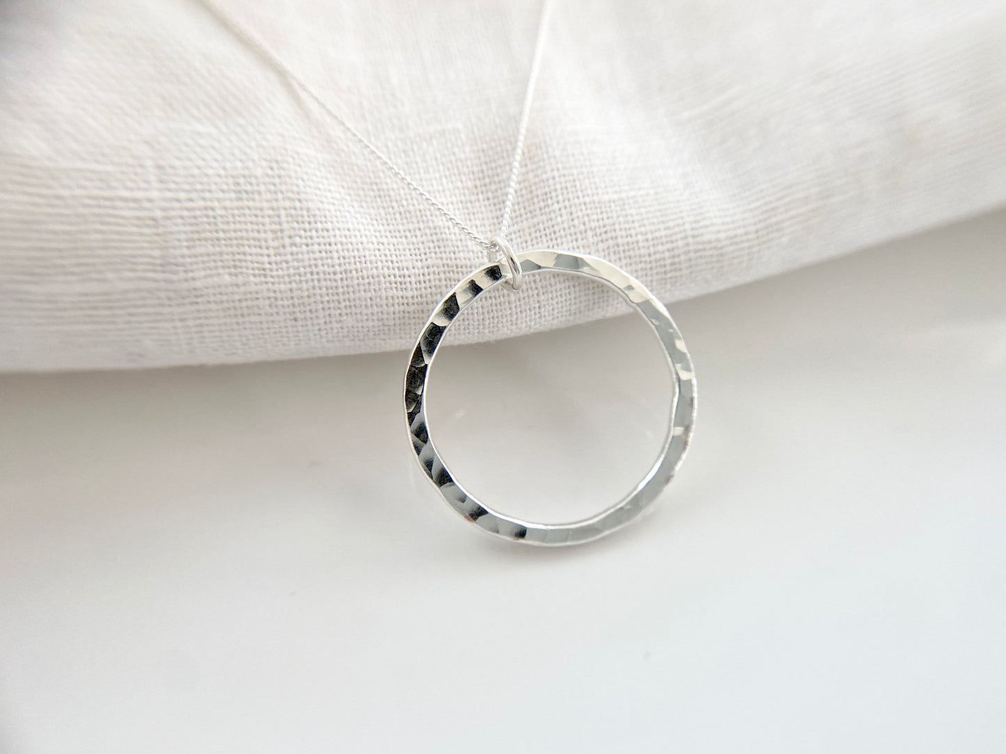 Simple Silver Circle Necklace