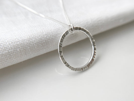 Simple Silver Circle Necklace