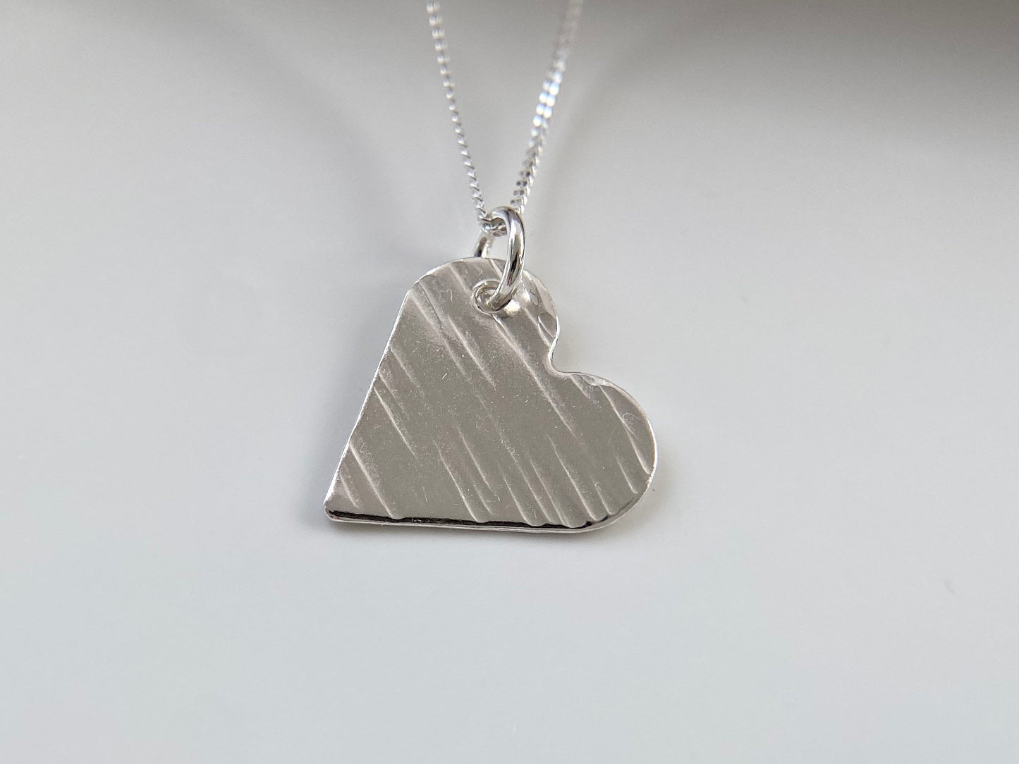 Sterling Silver Textured Heart Necklace