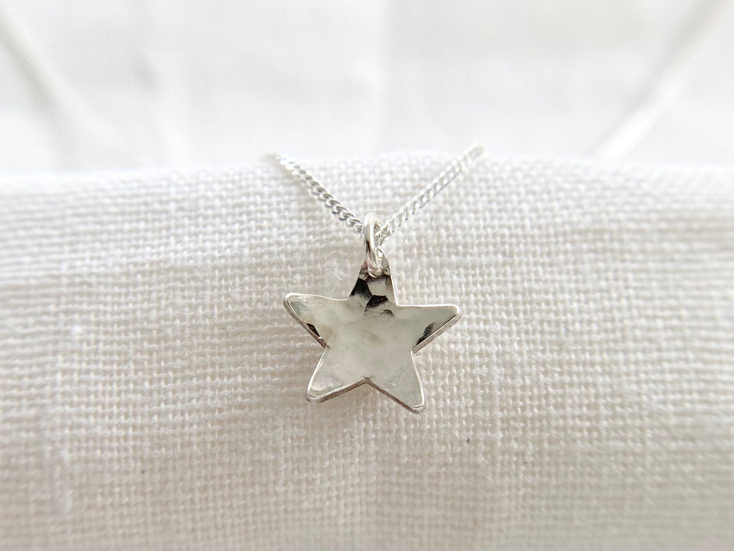 Silver star necklace, Christmas gift for her