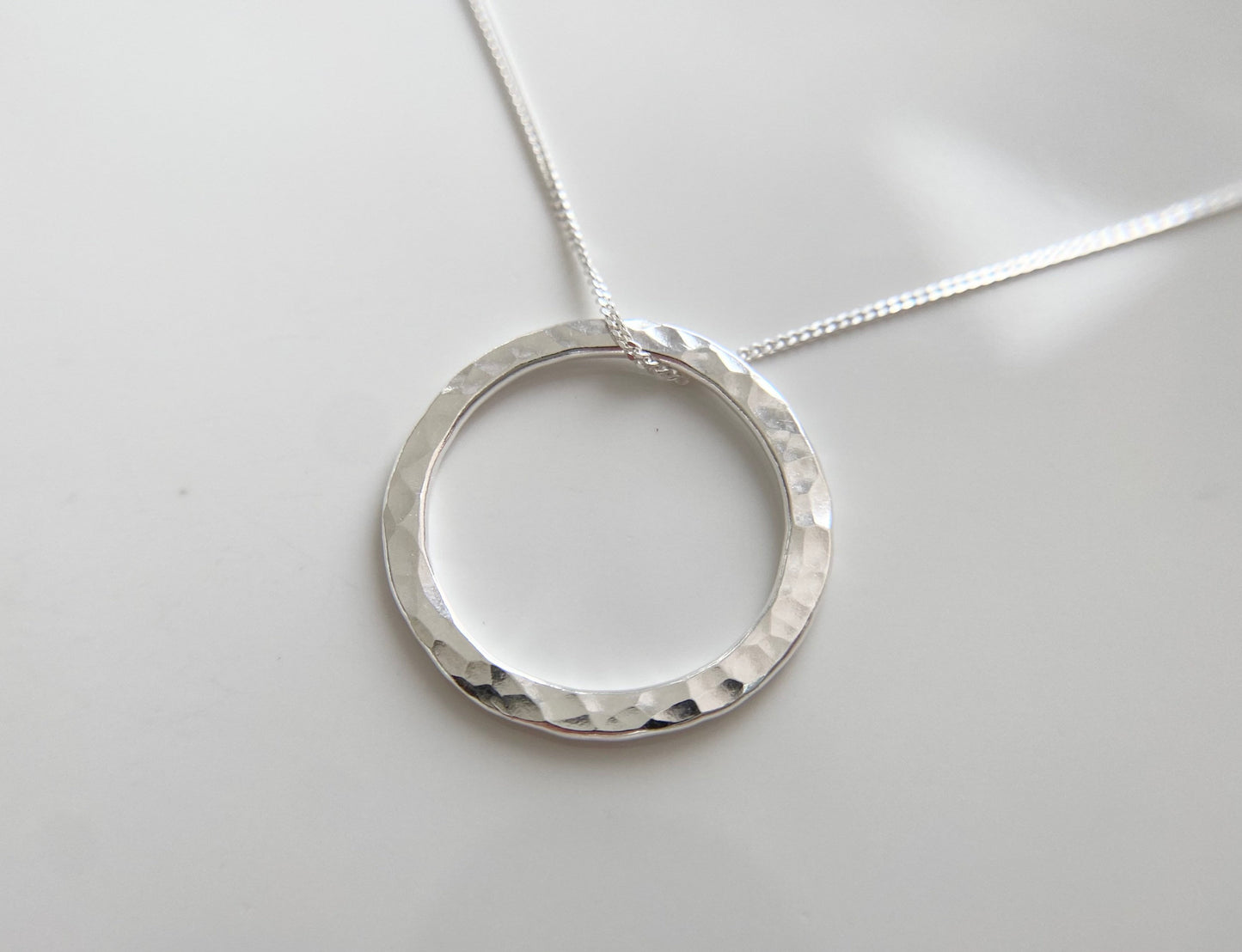 Simple Silver Circle Layering Necklace (S)