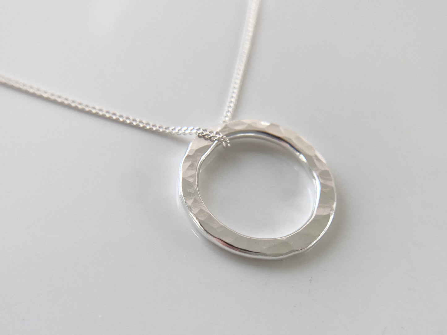 Simple Silver Circle Layering Necklace (S)